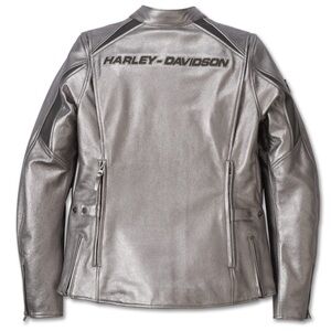 Harley Davidson Women's Paradigm Triple Vent Leather Riding Jacket - Gun Metal